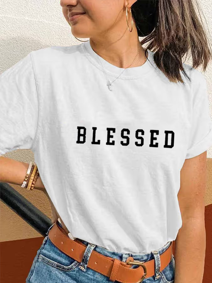 Women's Blessed, Dear Person Behind Me,I Hope You Know Jesus Loves You Casual Tee