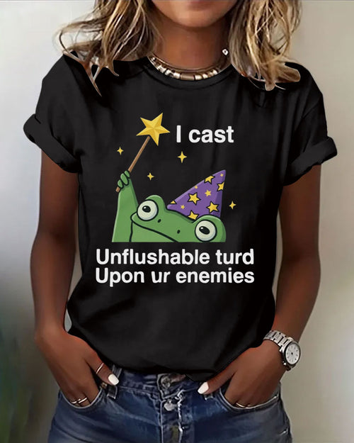 I Cast Unflushable Turd Upon Ur Enemies 100% Cotton Crew Neck Short Sleeve Tshirt