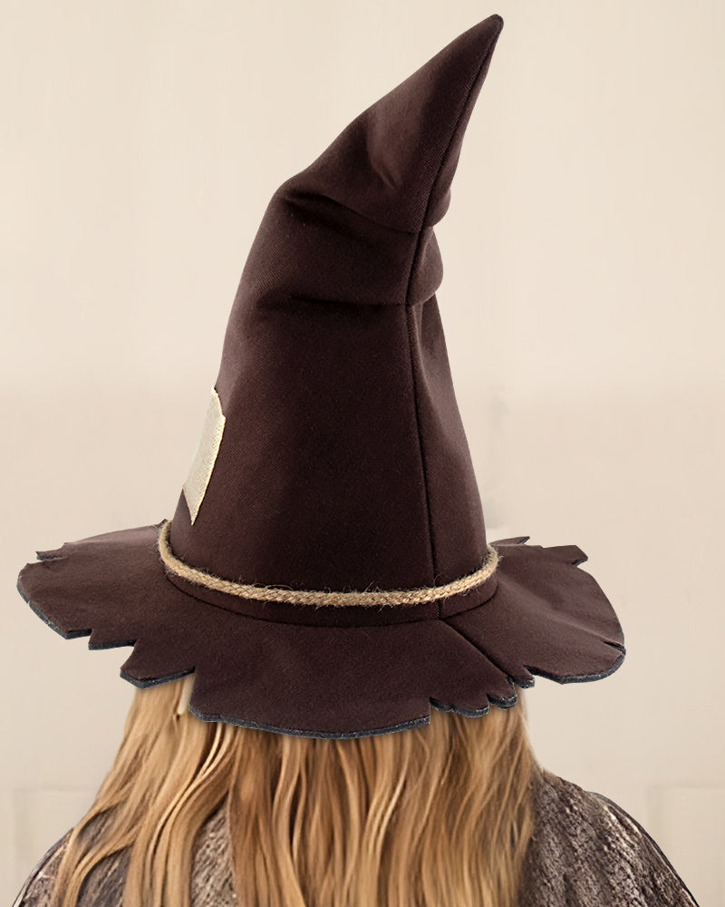 Halloween Scarecrow Patch Witch Hat