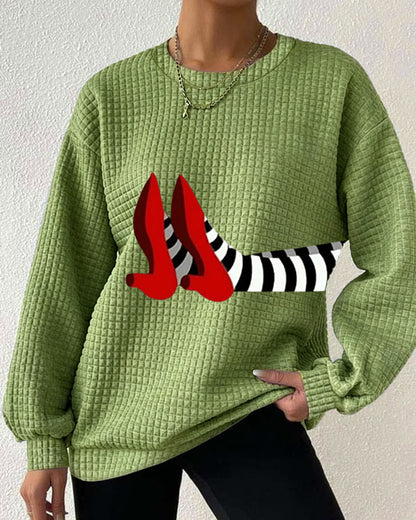 Women’s Halloween Witch Checked Sweatshirt