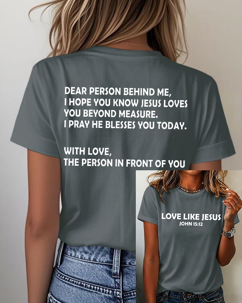 LOVE LIKE JESUS Printed short-sleeved T-shirt