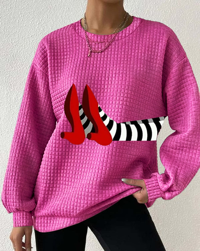 Women’s Halloween Witch Checked Sweatshirt