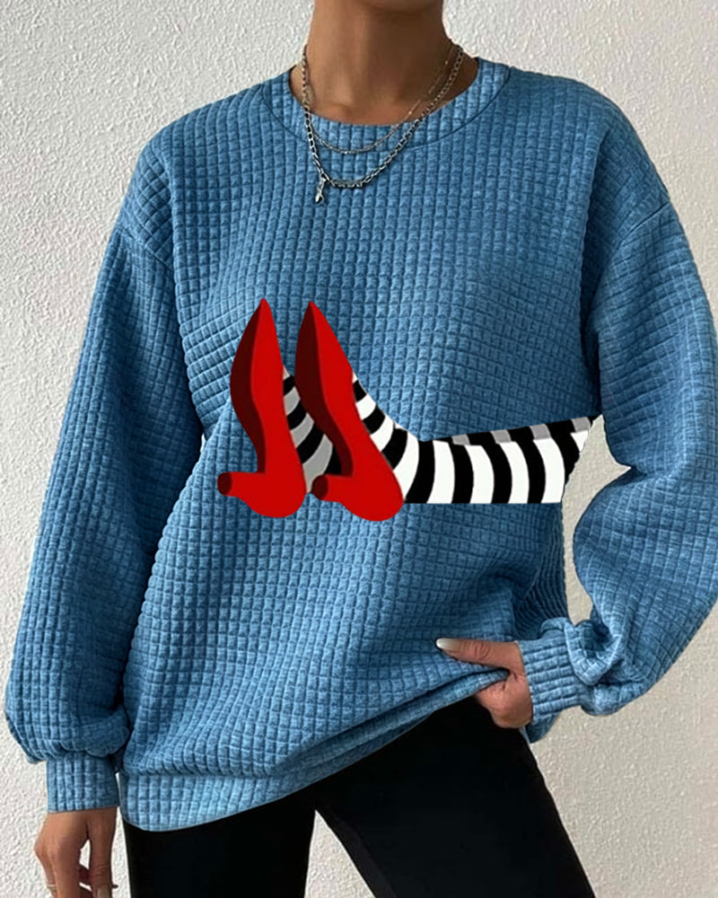 Women’s Halloween Witch Checked Sweatshirt