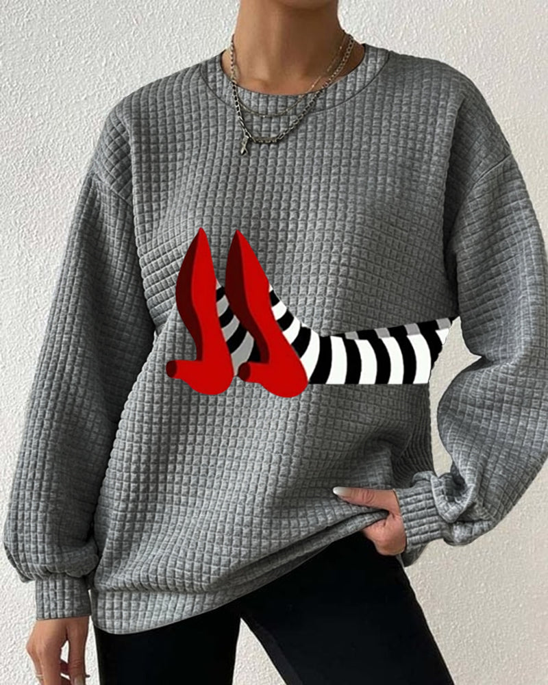 Women’s Halloween Witch Checked Sweatshirt