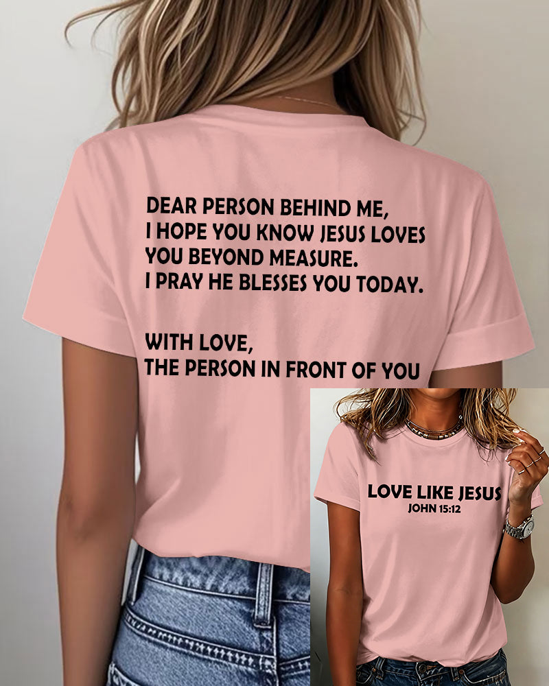 LOVE LIKE JESUS Printed short-sleeved T-shirt