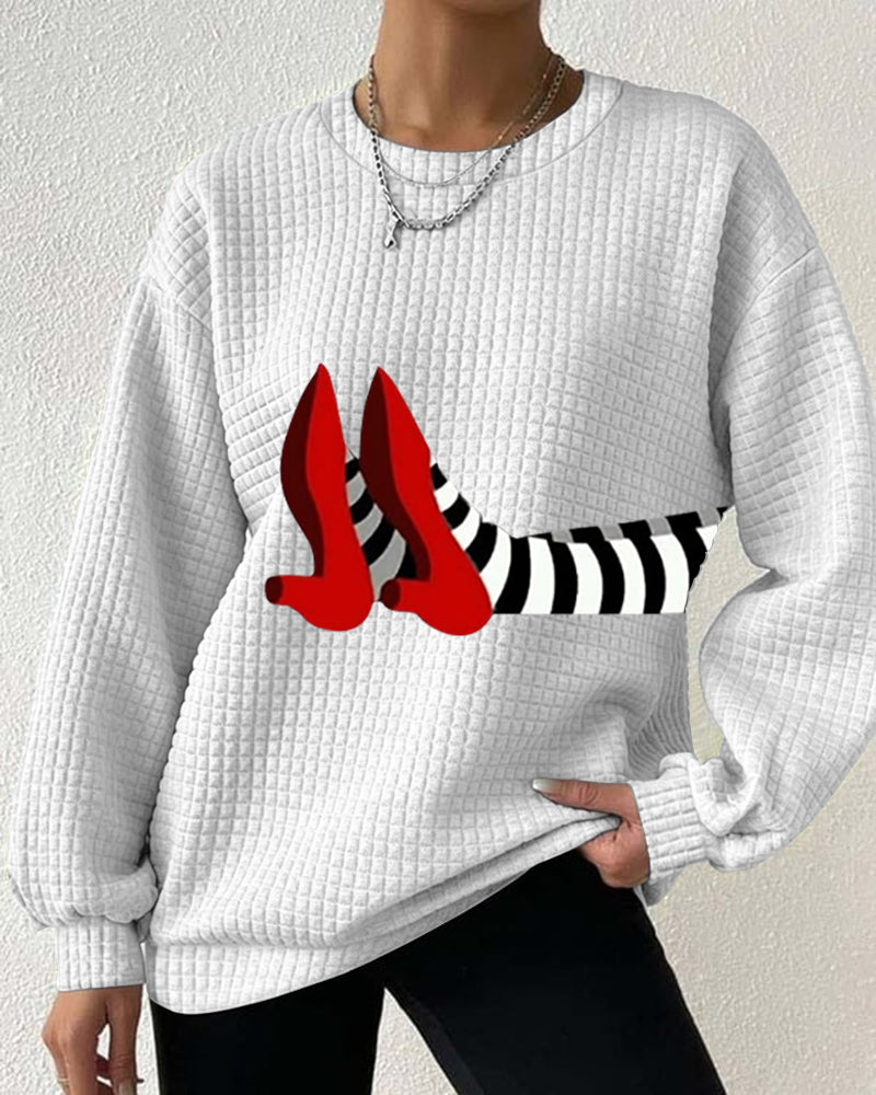 Women’s Halloween Witch Checked Sweatshirt