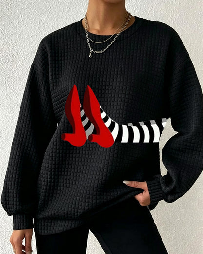 Women’s Halloween Witch Checked Sweatshirt