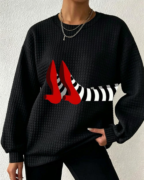 Women’s Halloween Witch Checked Sweatshirt