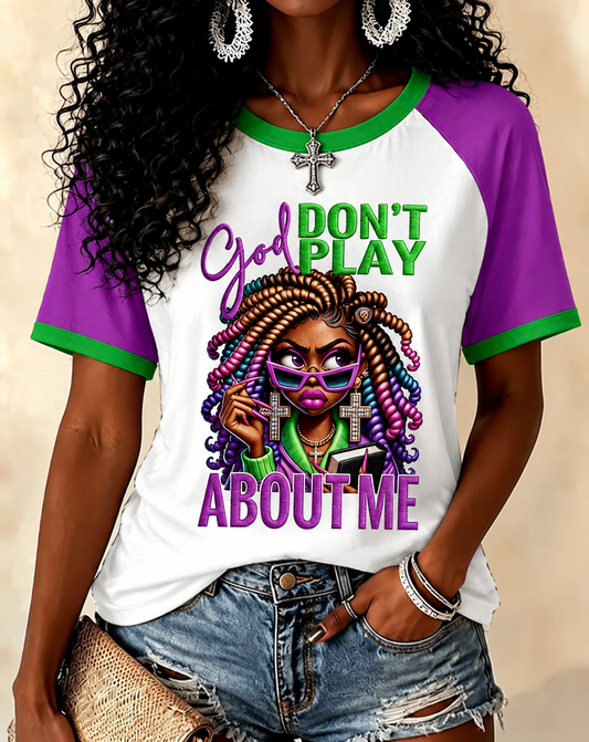 Curly-haired Black Girl Christian Design Crew Neck Short Sleeve Tshirt
