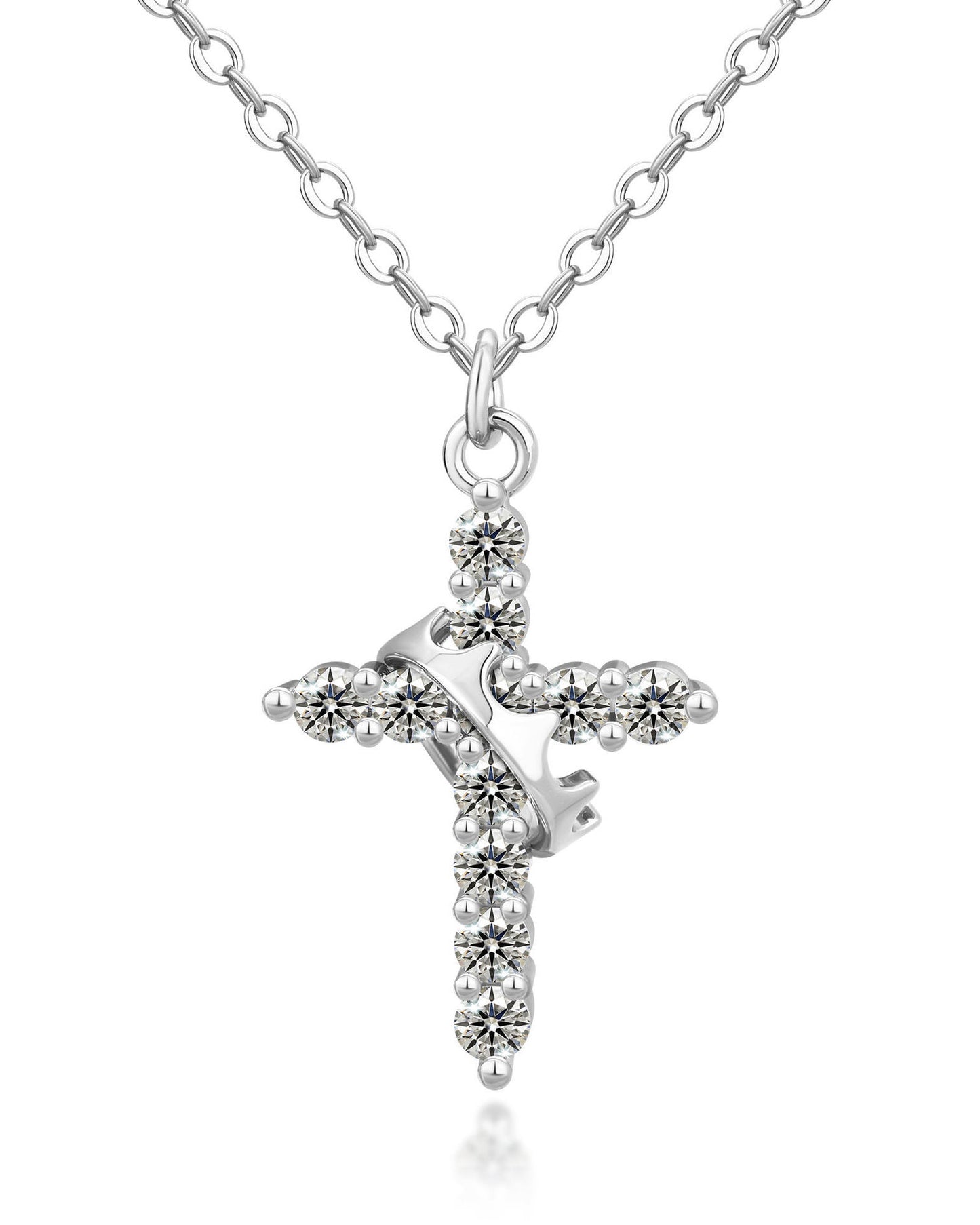 Christian Crown Cross Necklace Earrings