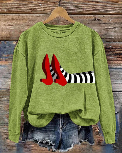 Women’s Halloween-Printed Casual Crew-Neck Sweatshirt