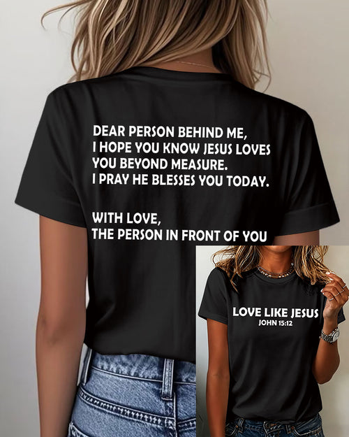LOVE LIKE JESUS Printed short-sleeved T-shirt