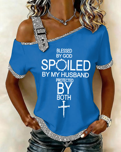 Blessed By God English Cross Women's Short-sleeved Top