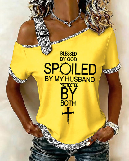 Blessed By God English Cross Women's Short-sleeved Top