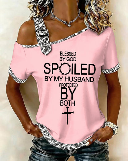 Blessed By God English Cross Women's Short-sleeved Top