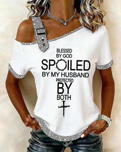 Blessed By God English Cross Women's Short-sleeved Top