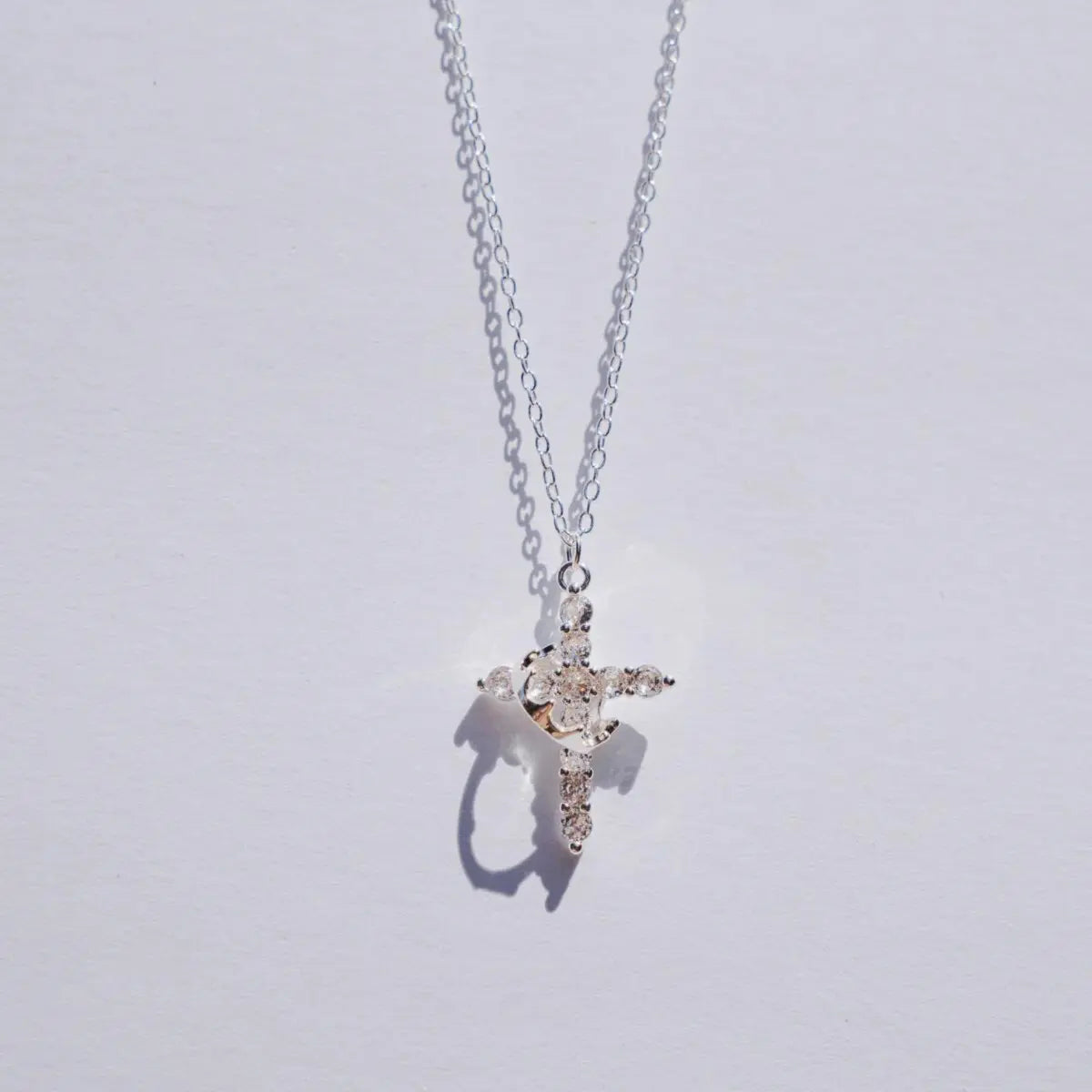 Christian Crown Cross Necklace Earrings
