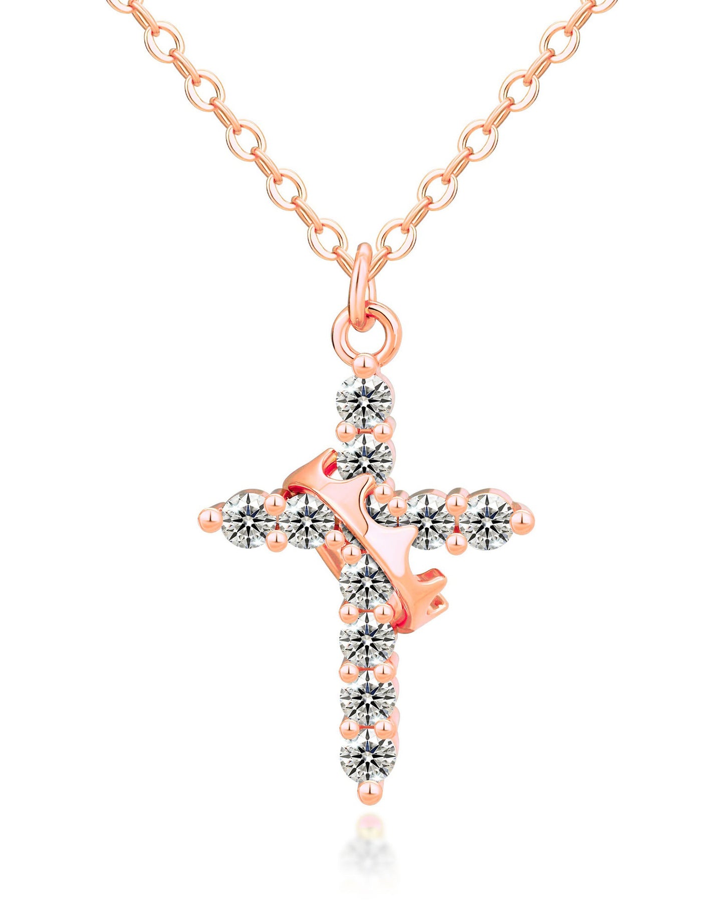 Christian Crown Cross Necklace Earrings