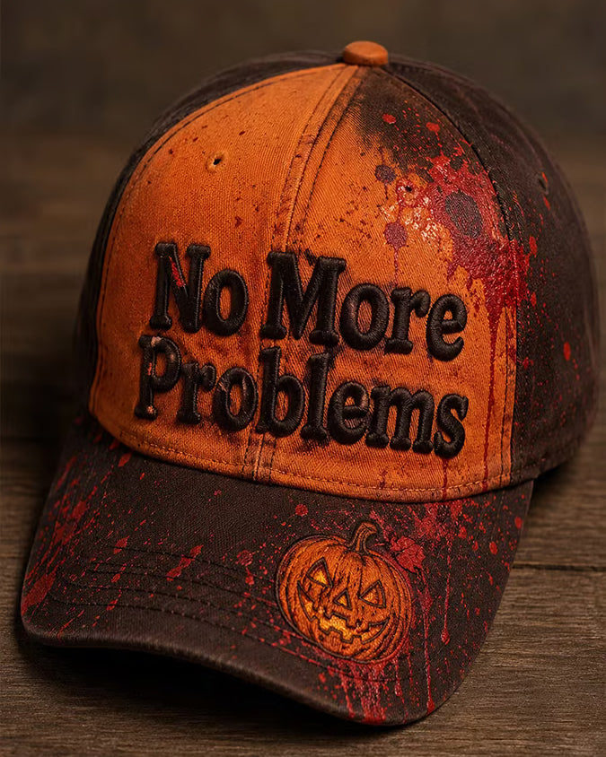 Unisex Halloween No More Prpblem Printed Hat