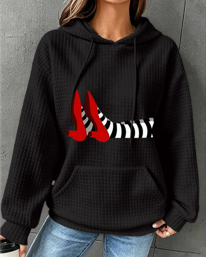 Women’s Halloween Witch Checked Hoodie