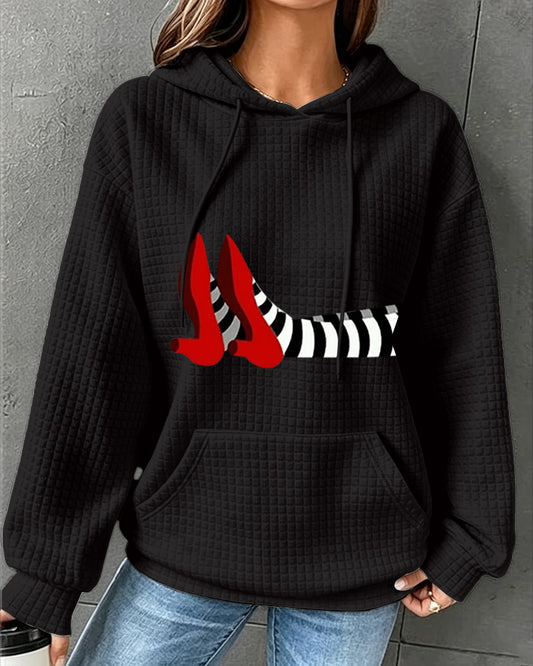 Women’s Halloween Witch Checked Hoodie
