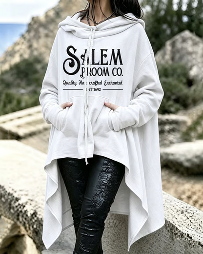Women's Halloween Printed Loose Irregular Hoodie