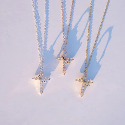 Christian Crown Cross Necklace Earrings