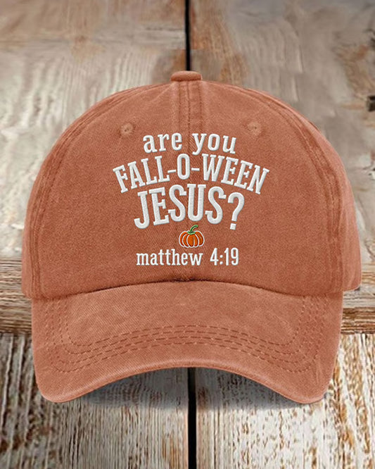 Unisex Casual Halloween Faith Print Adjustable Washed Cotton Cap