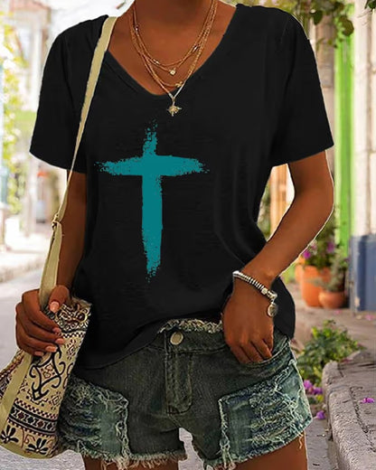 Women's Dear Person Behind Me You Are Enough Print V-Neck T-Shirt