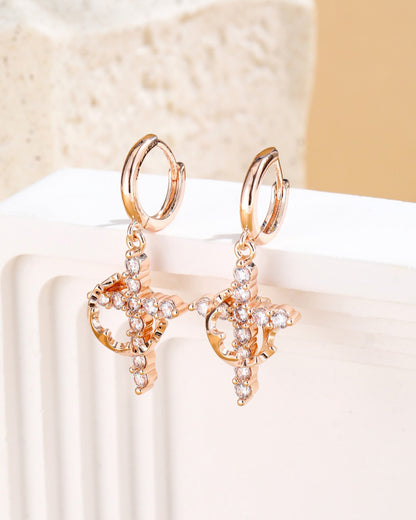 Christian Crown Cross Necklace Earrings