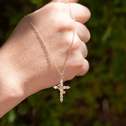Christian Crown Cross Necklace Earrings