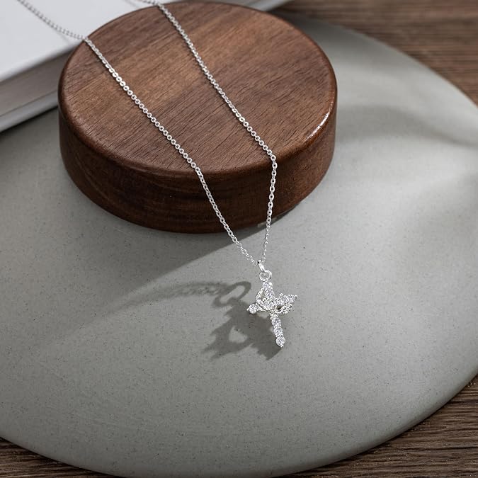 Christian Crown Cross Necklace Earrings
