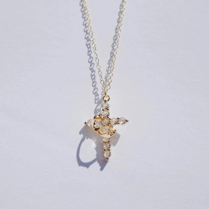 Christian Crown Cross Necklace Earrings