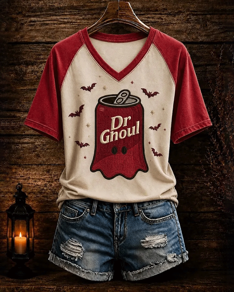 Women's Halloween Fun Bat Cola Printed T-Shirt