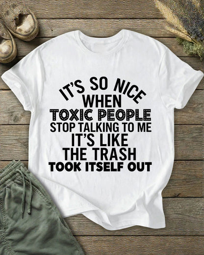 Stay Away From Consumable Personality Fun Printed T-Shirt