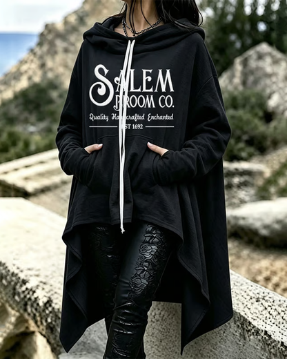 Women's Halloween Printed Loose Irregular Hoodie