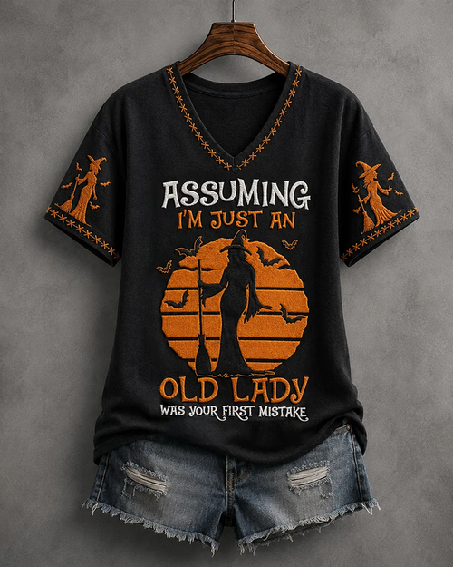Women's Halloween ASSUMING I'M JUST AN OLD LADY T-Shirt