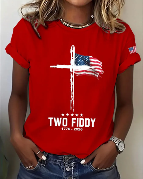 100% Cotton  Two Fiddy Crew Neck Short Sleeve Tshirt