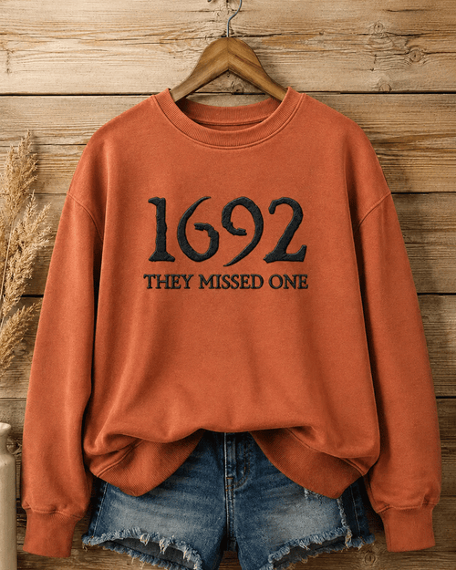 Women's Halloween 1692 They Missed One Round Neck Sweatshirt