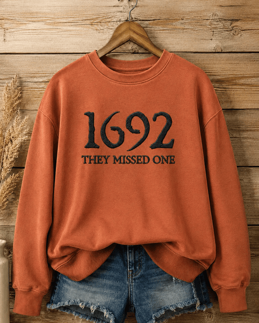 Women's Halloween 1692 They Missed One Round Neck Sweatshirt
