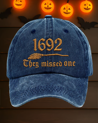 Unisex Halloween Witch Prints Adjustable Washed Cotton Cap