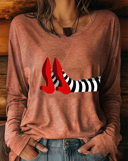 Women'S Halloween Printed Casual Long T-Shirt