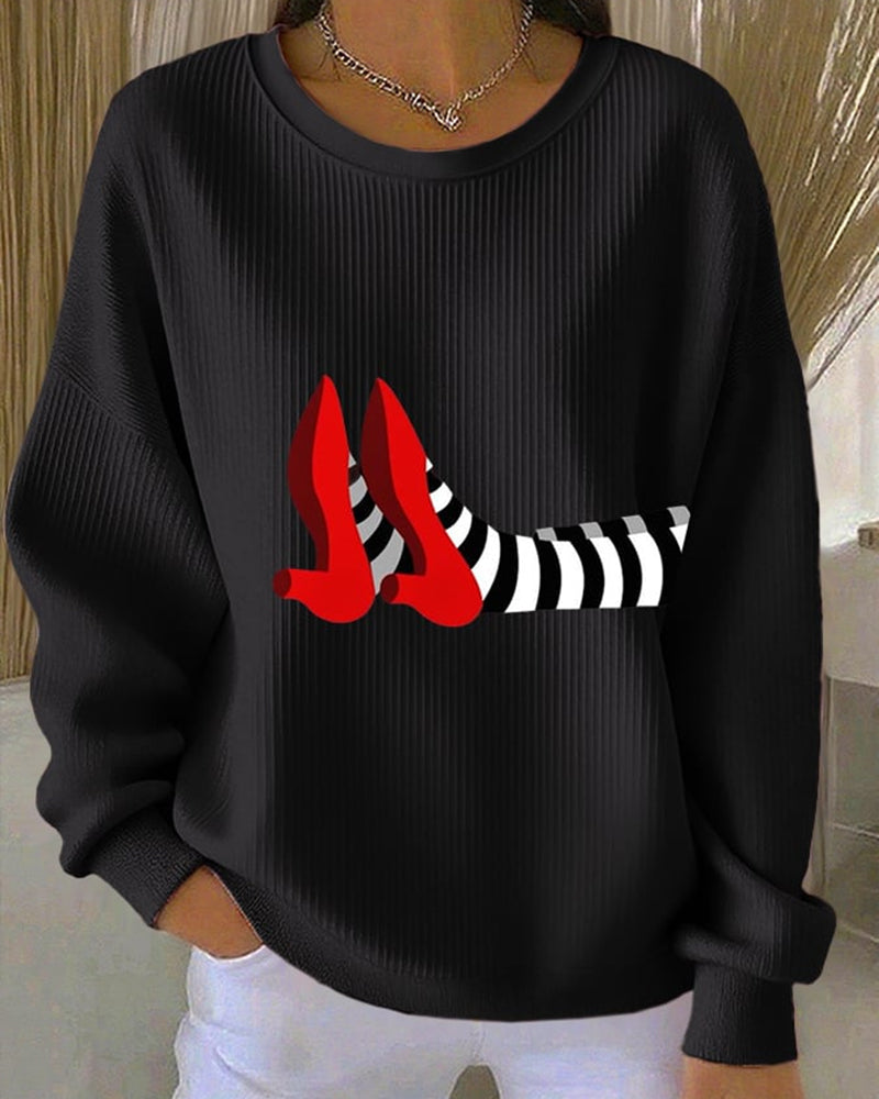Women's Halloween Textured Sweatshirt
