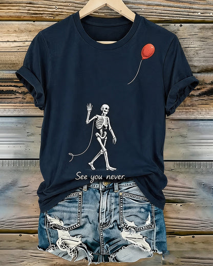 Women'S Halloween Printed Casual T-Shirt