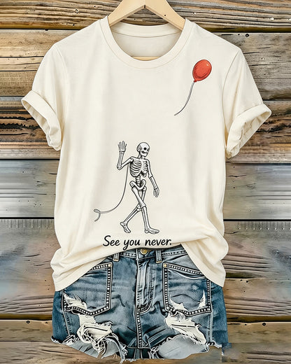 Women'S Halloween Printed Casual T-Shirt