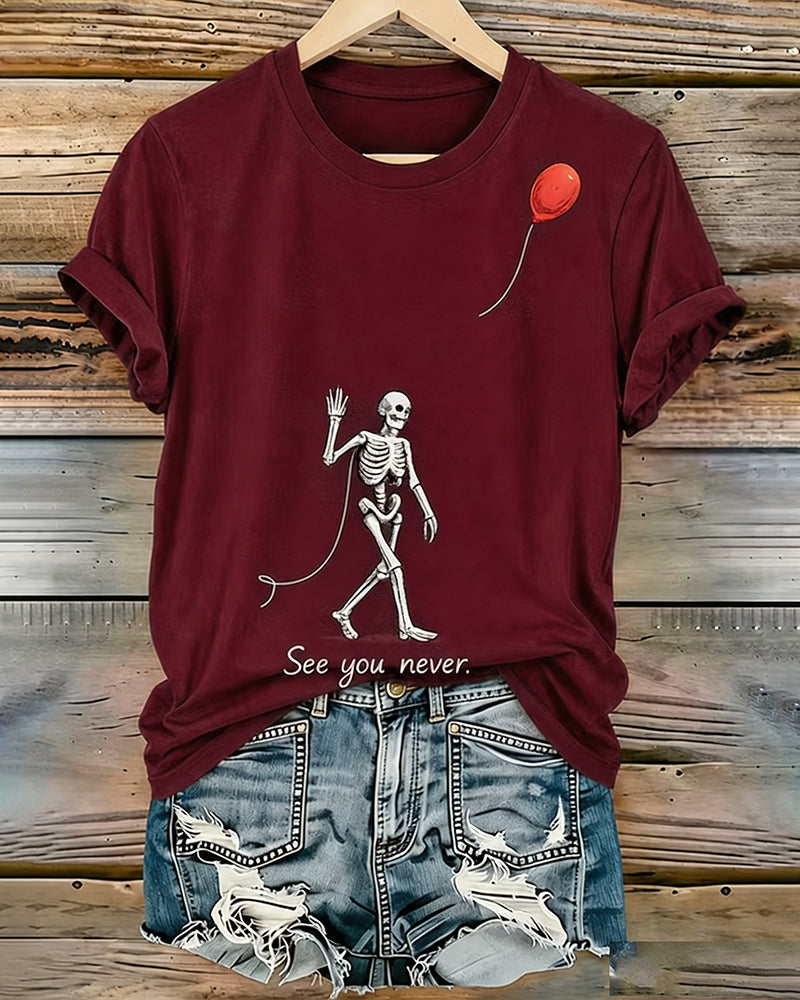 Women'S Halloween Printed Casual T-Shirt