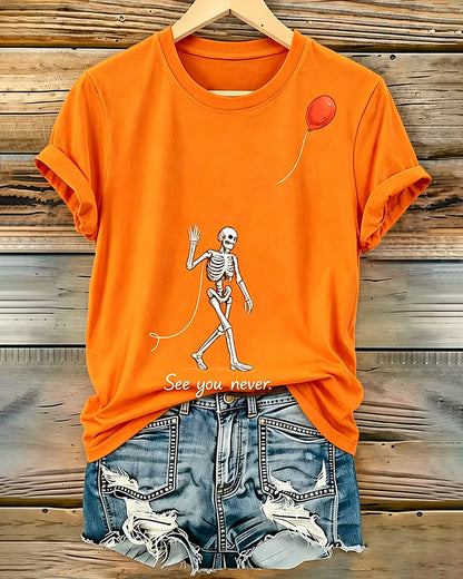 Women'S Halloween Printed Casual T-Shirt