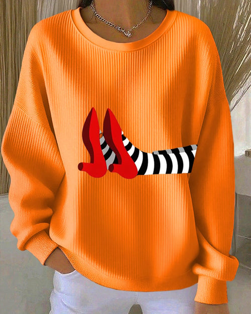Women's Halloween Textured Sweatshirt