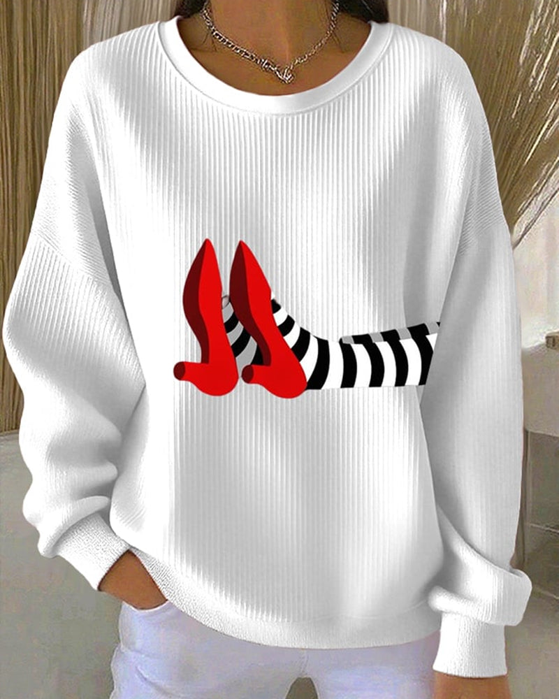 Women's Halloween Textured Sweatshirt