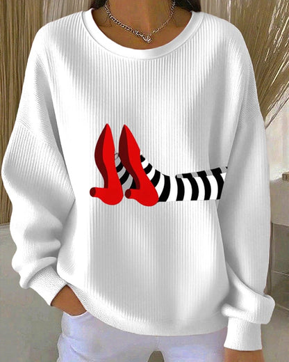 Women's Halloween Textured Sweatshirt